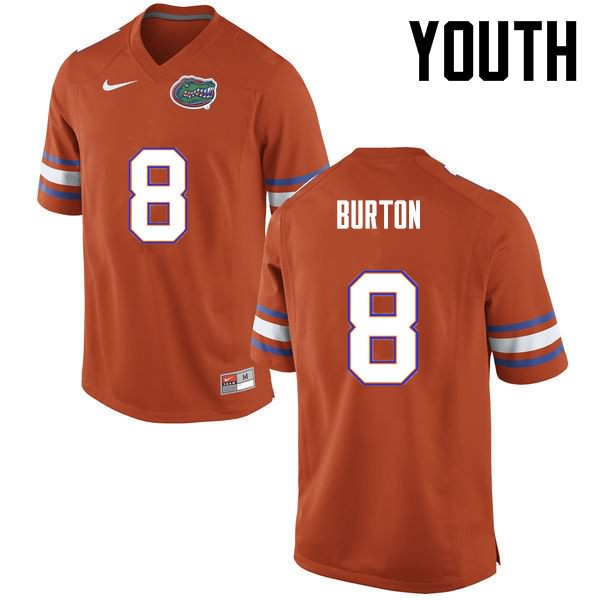 Youth NCAA Florida Gators Trey Burton #8 Stitched Authentic Nike Orange College Football Jersey RQD8265EJ